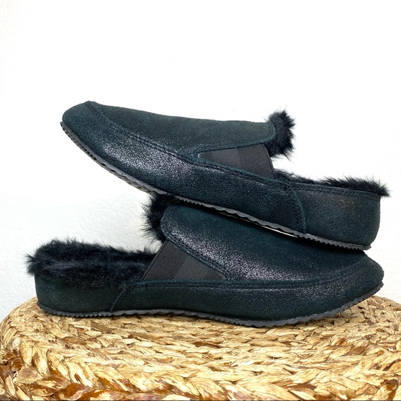 Sorel go errand run slip on black faux fur women 12 - Picture 5 of 9